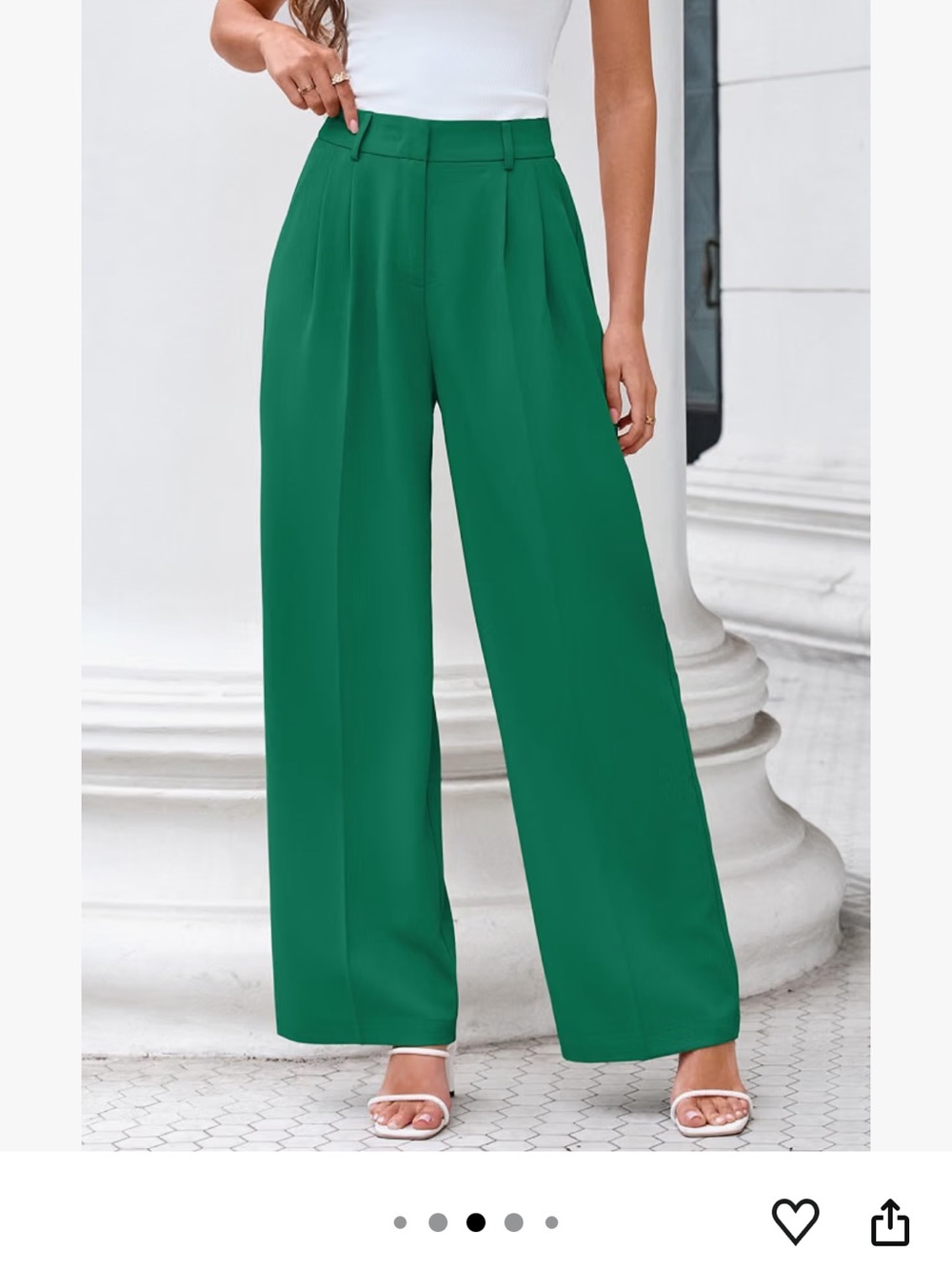Amazon Wide-Leg High-Waist Trousers in Green